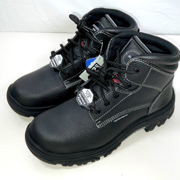 Skechers Other - NIM Men’s Skechers Work Burgin -  Tarlac Steel Toe Boots Black Size 10 Wide